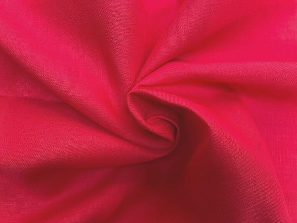 Pure Plain Soft Linen Fabric Material -  100% Linens Textile for Home Decor, Curtains, Clothes - 140cm wide - Plain RED Linen - Image 3