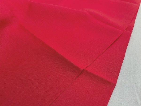 Pure Plain Soft Linen Fabric Material -  100% Linens Textile for Home Decor, Curtains, Clothes - 140cm wide - Plain RED Linen