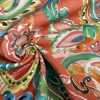 RED Paisley Fabric Summer Digitally Printed Floral Material Home Decor Curtain Upholstery 140cm or 55" wide - Multicoloured