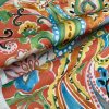 RED Paisley Fabric Summer Digitally Printed Floral Material Home Decor Curtain Upholstery 140cm or 55" wide - Multicoloured - Image 2