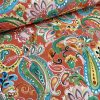 RED Paisley Fabric Summer Digitally Printed Floral Material Home Decor Curtain Upholstery 140cm or 55" wide - Multicoloured - Image 5