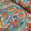 RED Paisley Fabric Summer Digitally Printed Floral Material Home Decor Curtain Upholstery 140cm or 55" wide - Multicoloured - Image 6