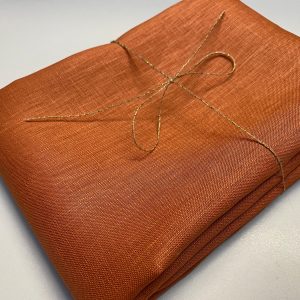 Pure Plain Soft Linen Fabric Material -  100% Linens Textile for Home Decor, Curtains, Clothes - 140cm wide - Plain BURNT ORANGE