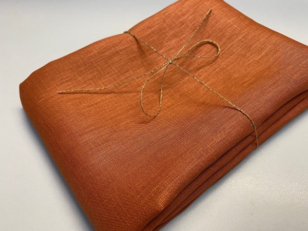 Pure Plain Soft Linen Fabric Material -  100% Linens Textile for Home Decor, Curtains, Clothes - 140cm wide - Plain BURNT ORANGE