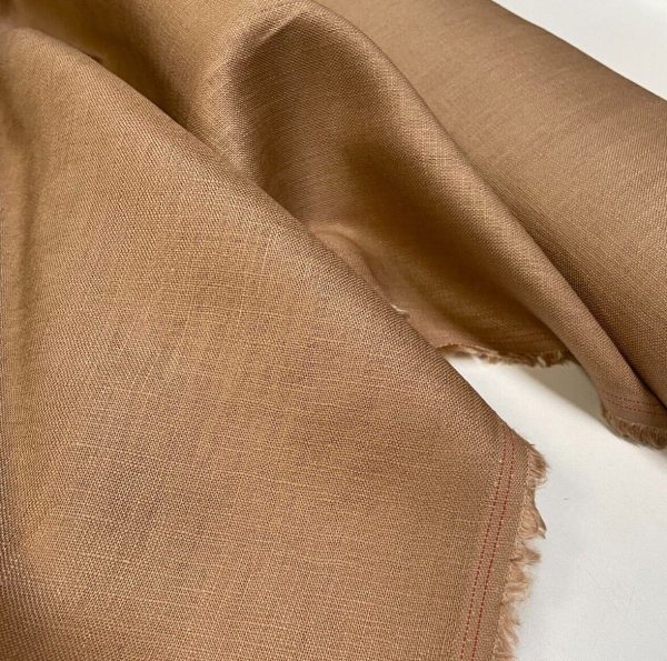 Pure Plain Soft Linen Fabric Material - 100% Linens Textile for Home Decor, Curtains, Clothes - 140cm wide - Plain TAUPE BROWN - Image 2