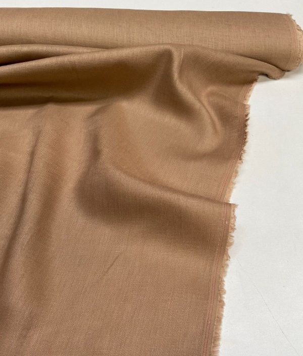 Pure Plain Soft Linen Fabric Material - 100% Linens Textile for Home Decor, Curtains, Clothes - 140cm wide - Plain TAUPE BROWN - Image 3