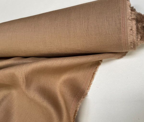 Pure Plain Soft Linen Fabric Material - 100% Linens Textile for Home Decor, Curtains, Clothes - 140cm wide - Plain TAUPE BROWN