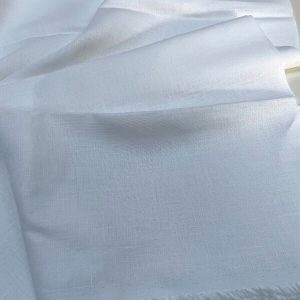 Pure Plain Soft Linen Fabric Material - 100% Linens Textile for Home Decor, Curtains, Clothes - 140cm wide - Plain WHITE