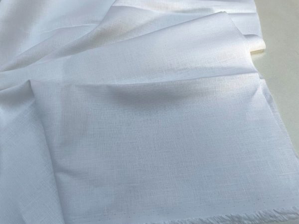 Pure Plain Soft Linen Fabric Material - 100% Linens Textile for Home Decor, Curtains, Clothes - 140cm wide - Plain WHITE