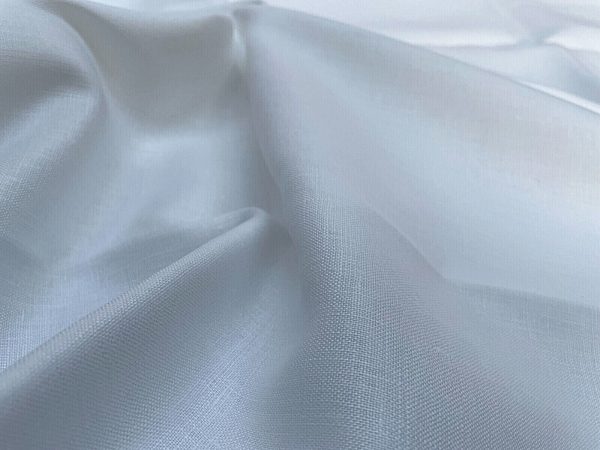 Pure Plain Soft Linen Fabric Material - 100% Linens Textile for Home Decor, Curtains, Clothes - 140cm wide - Plain WHITE - Image 2