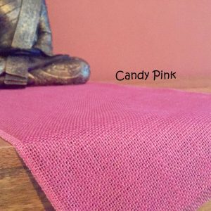 CANDY PINK Rustic Burlap Jute Runners For Events, Weddings, Home - Jute Hessian Table Runner - 12'' or 30cm wide