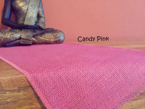 CANDY PINK Rustic Burlap Jute Runners For Events, Weddings, Home - Jute Hessian Table Runner - 12'' or 30cm wide