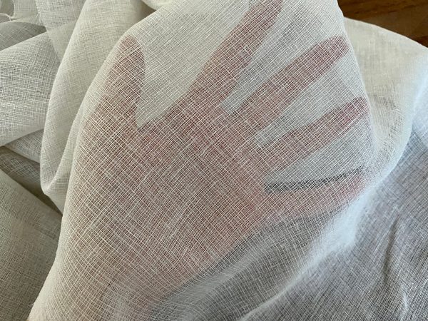 CREAM Inbetween Voile Tulle Organza Fabric Linen Look Sheer Curtains Net With Lead Cord Weight Base - 280cm EXTRA Wide - Image 2