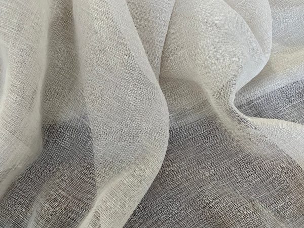 CREAM Inbetween Voile Tulle Organza Fabric Linen Look Sheer Curtains Net With Lead Cord Weight Base - 280cm EXTRA Wide - Image 5