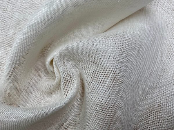 Extra Wide 100% Linen Fabric - Soft Linen Material for Home Decor, Curtains, Clothes - 118"/ 300cm wide - Plain CREAM