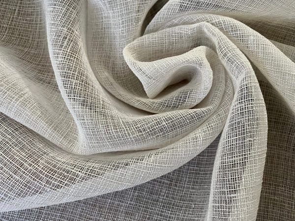 Inbetween Voile Tulle Organza Fabric Linen Look Sheer Curtains Net With Lead Cord Weight Base Solid Plain Colour - 280cm EXTRA Wide - Image 4