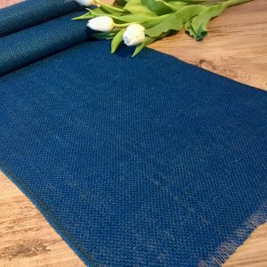 INDIGO BLUE Rustic Burlap Jute Runners For Events, Weddings, Home - Jute Hessian Table Runner - 12'' or 30cm Wide