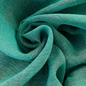 JADE TURQUOISE Inbetween Voile Tulle Organza Fabric Linen Look Sheer Curtains Net With Lead Cord Weight Base - 280cm EXTRA Wide