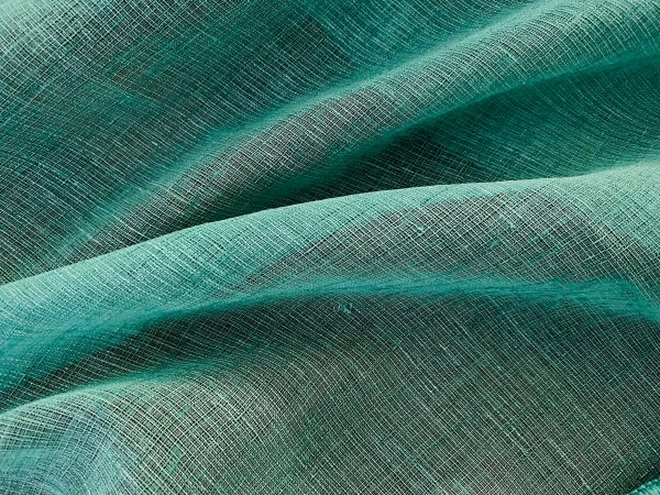 JADE TURQUOISE Inbetween Voile Tulle Organza Fabric Linen Look Sheer Curtains Net With Lead Cord Weight Base - 280cm EXTRA Wide - Image 3