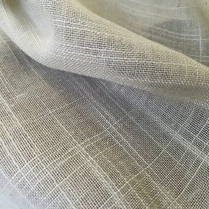 SAGE GREY Inbetween Voile Tulle Organza Fabric Linen Look Sheer Curtains Net With Lead Cord Weight Base - 280cm EXTRA Wide