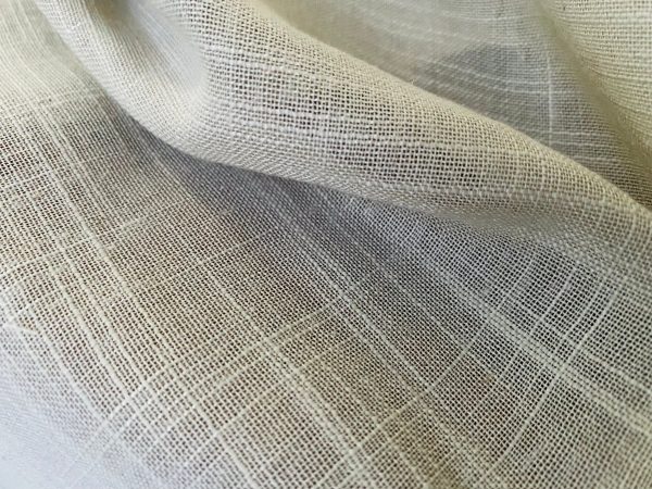 SAGE GREY Inbetween Voile Tulle Organza Fabric Linen Look Sheer Curtains Net With Lead Cord Weight Base - 280cm EXTRA Wide