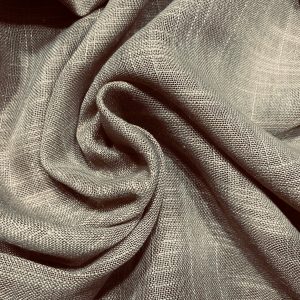 TAUPE Beige Inbetween Voile Tulle Organza Fabric Linen Look Sheer Curtains Net With Lead Cord Weight Base - 280cm EXTRA Wide