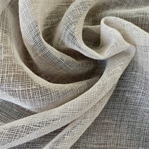 TAUPE GREY Inbetween Voile Tulle Organza Fabric Linen Look Sheer Curtains Net With Lead Cord Weight Base - 280cm EXTRA Wide
