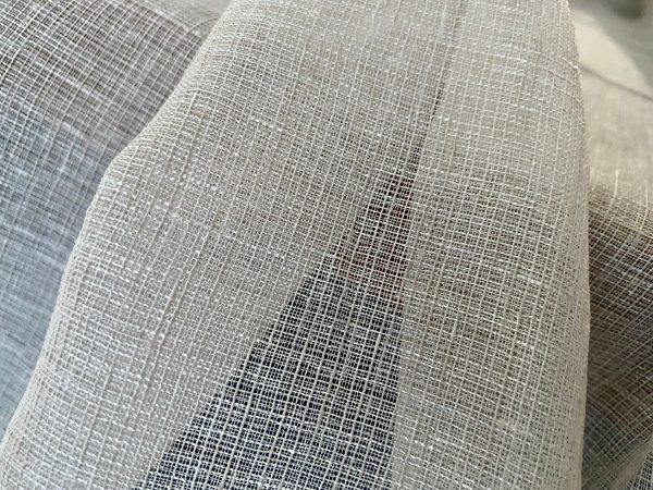 TAUPE GREY Inbetween Voile Tulle Organza Fabric Linen Look Sheer Curtains Net With Lead Cord Weight Base - 280cm EXTRA Wide - Image 2