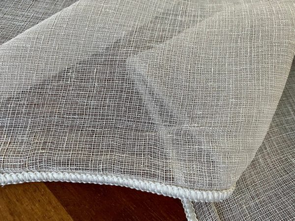 TAUPE GREY Inbetween Voile Tulle Organza Fabric Linen Look Sheer Curtains Net With Lead Cord Weight Base - 280cm EXTRA Wide - Image 3