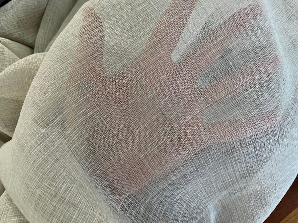 TAUPE GREY Inbetween Voile Tulle Organza Fabric Linen Look Sheer Curtains Net With Lead Cord Weight Base - 280cm EXTRA Wide - Image 5
