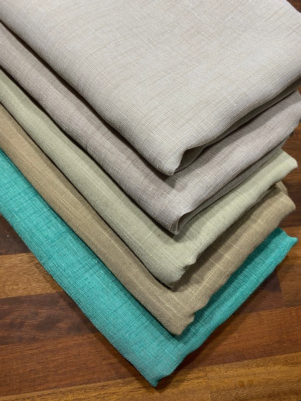 TAUPE GREY Inbetween Voile Tulle Organza Fabric Linen Look Sheer Curtains Net With Lead Cord Weight Base - 280cm EXTRA Wide - Image 8