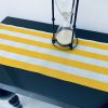 YELLOW & WHITE Striped Teflon Table Runner For Events, Weddings, Home decor, Water Repellent - 12'' wide - Any Length - Image 3