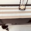 BEIGE & WHITE Striped Teflon Table Runner For Events, Weddings, Home decor, Water Repellent - 12'' wide - Any Length - Image 2