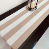 WHITE Striped Teflon Table Runner For Events, Weddings, Home decor, Water Repellent - 12'' wide - Any Length - Image 4