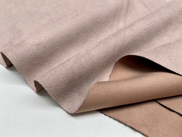 Beige BLACKOUT Faux Suede Polyester Fabric For Curtains Upholstery Material - 110"/280cm Wide