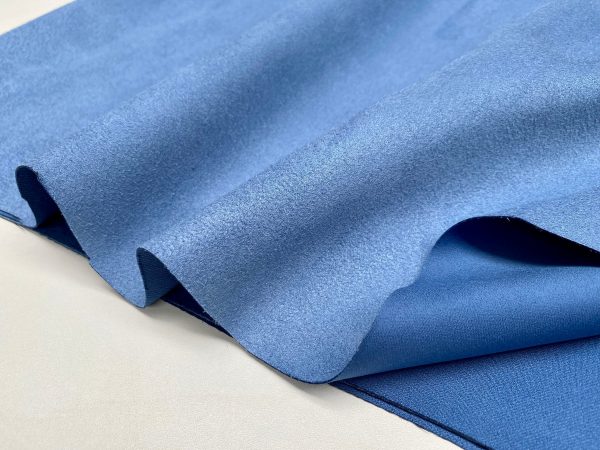 Blue BLACKOUT Faux Suede Polyester Fabric For Curtains Upholstery Material - 110"/280cm EXTRA Wide
