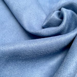Blue BLACKOUT Faux Suede Polyester Fabric For Curtains Upholstery Material - 55"/140cm Wide