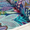 BOTANIC Leaf Fabric Tropical Floral Tree Leaves Print Cotton Curtain Upholstery Material 55"/140cm wide Canvas - Blue Turquoise - Image 3