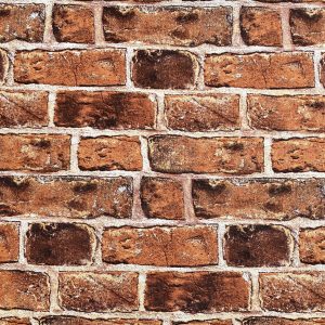 RED BRICK WALL Designer Curtain Upholstery cotton fabric material - 110"/280cm extra wide - Wall of Red Bricks Print Canvas