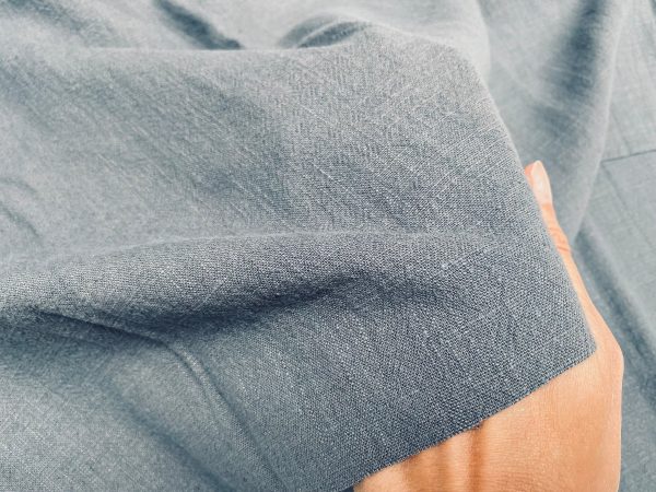 Charcoal Stone Washed Pure Plain Linen Fabric Material - 100% Linens Home Decor Bedding Clothes Curtains - 55" 140cm Wide