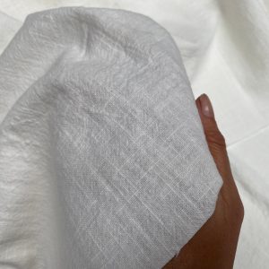 Cream Stone Washed Pure Plain Linen Fabric Material - 100% Linens Home Decor Bedding Clothes Curtains - 55" 140cm Wide