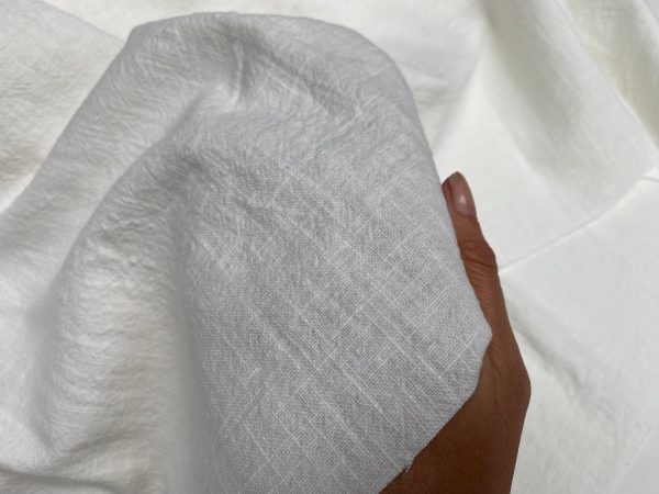 Cream Stone Washed Pure Plain Linen Fabric Material - 100% Linens Home Decor Bedding Clothes Curtains - 55" 140cm Wide
