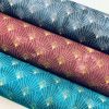 Diamond Art Deco Rhombus Damask Peacock Fan Fabric - Furnishing, Curtains, Upholstery Material - 55"/140cm Wide - Turquoise & Gold - Image 6