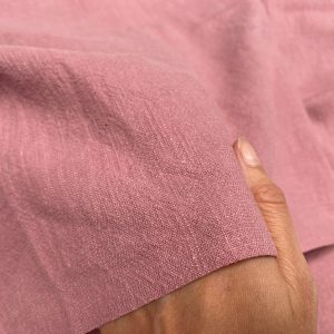 Dusty Pink Stone Washed Pure Plain Linen Fabric Material - 100% Linens Home Decor Bedding Clothes Curtains - 55" 140cm Wide