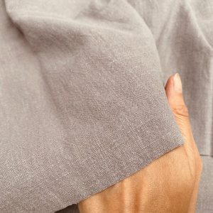 Grey Plum Stone Washed Pure Plain Linen Fabric Material - 100% Linens Home Decor Bedding Clothes Curtains - 55" 140cm Wide