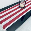 WHITE Striped Teflon Table Runner For Events, Weddings, Home decor, Water Repellent - 12'' wide - Any Length - Image 7
