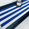 WHITE Striped Teflon Table Runner For Events, Weddings, Home decor, Water Repellent - 12'' wide - Any Length - Image 3