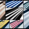 WHITE Striped Teflon Table Runner For Events, Weddings, Home decor, Water Repellent - 12'' wide - Any Length