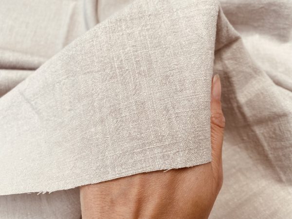 Sand Stone Washed Pure Plain Linen Fabric Material - 100% Linens Home Decor Bedding Clothes Curtains - 55" 140cm Wide