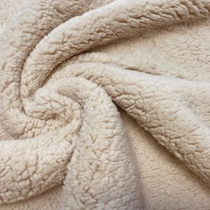 Sherpa Fleece Fabric Super Soft Stretch Material Home Decor Upholstery Dressmaking - 64"/165 cm Wide - CREAM